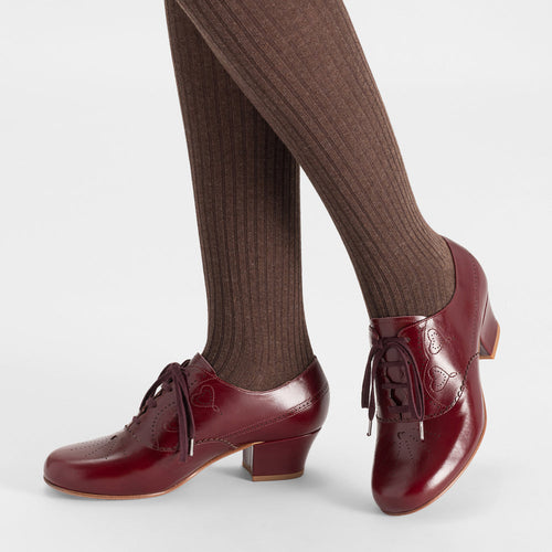 Gretel Vintage Oxfords Wide (Burgundy)