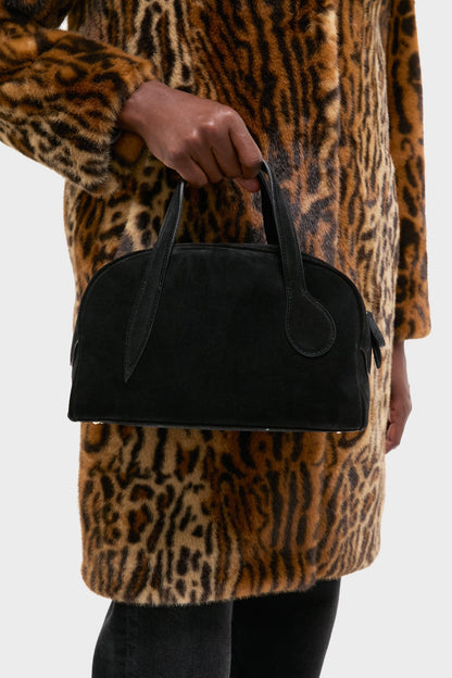 Black Suede Mini Bowling Bag