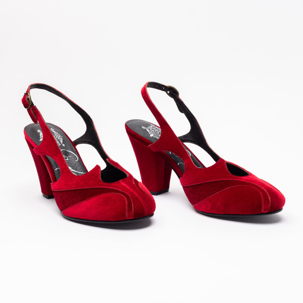 Kathryn Vintage Slingbacks (Aurora Red)