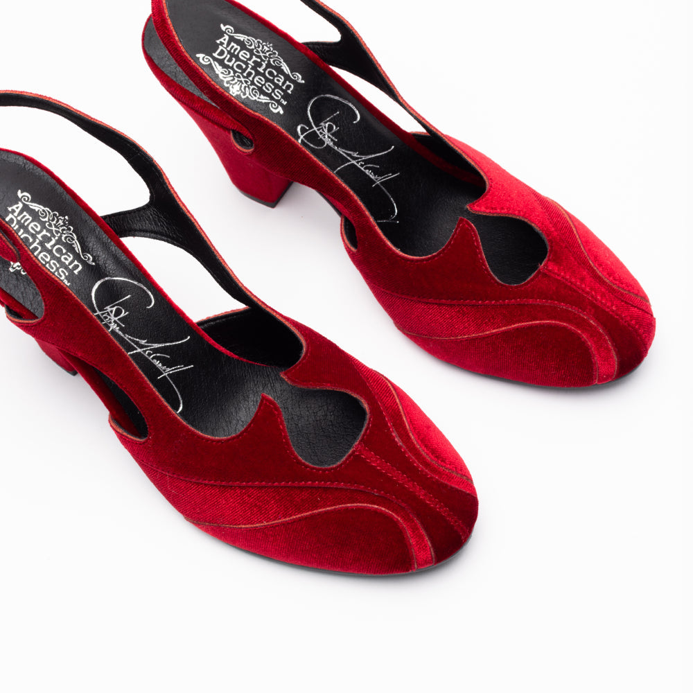 Kathryn Vintage Slingbacks (Aurora Red)