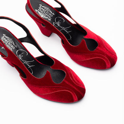 Kathryn Vintage Slingbacks (Aurora Red)