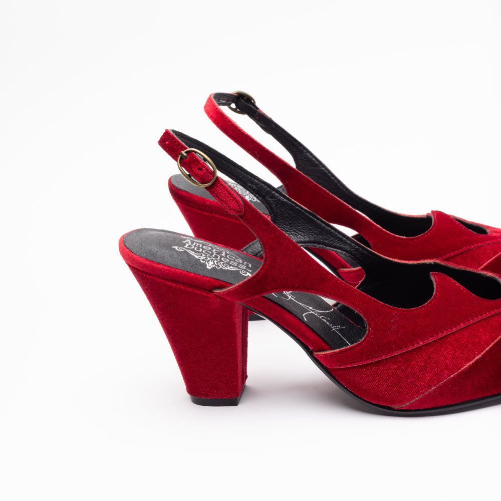 Kathryn Vintage Slingbacks (Aurora Red)