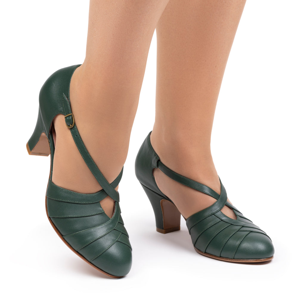 Melrose Vintage Pumps (Evergreen)