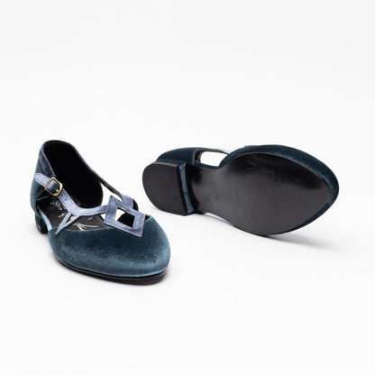 Mildred Vintage Flats (Twilight Blue)
