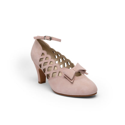 Jessie Vintage Pumps Wide (Pink Suede)