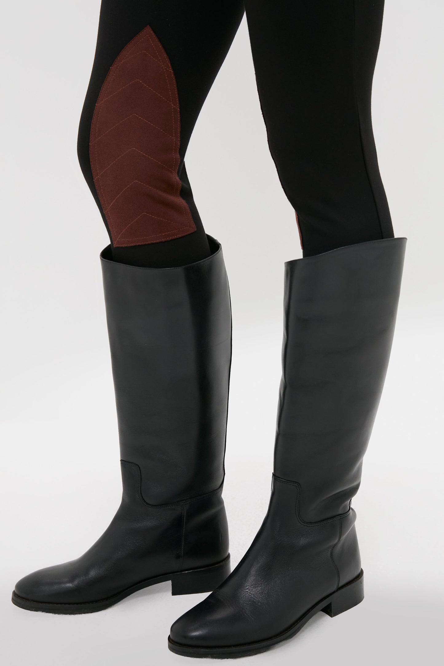 Black Suede Patch Hughes Riding Legging