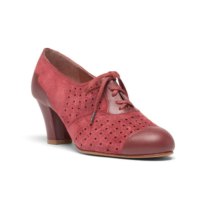 Rita Vintage Oxfords Wide (Garnet Red)