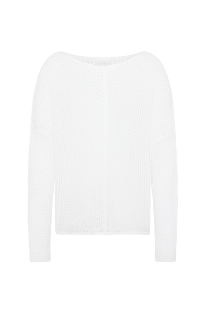 Open Knit Sweater | White