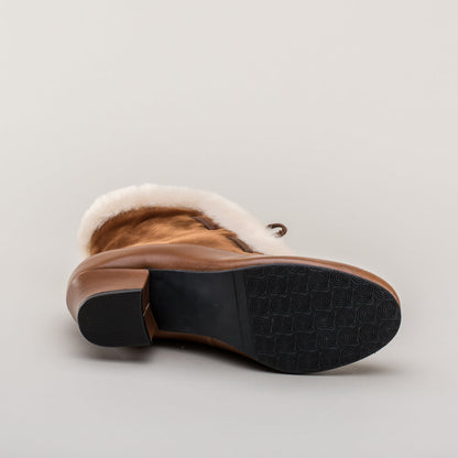 Alpen Retro Winter Booties (Brown/Ivory)