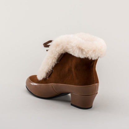 Alpen Retro Winter Booties (Brown/Ivory)
