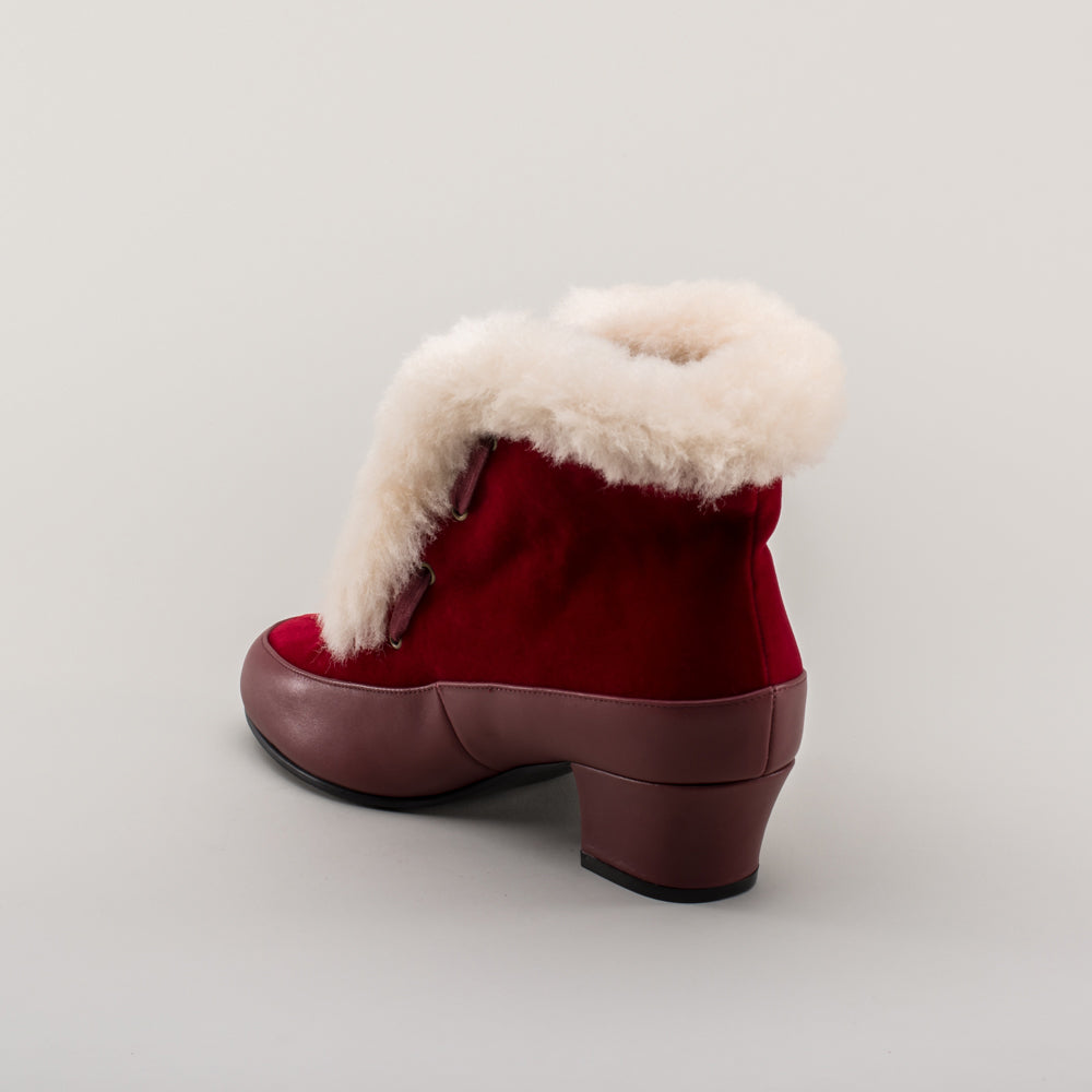 Alpen Retro Winter Booties (Oxblood/Ivory)