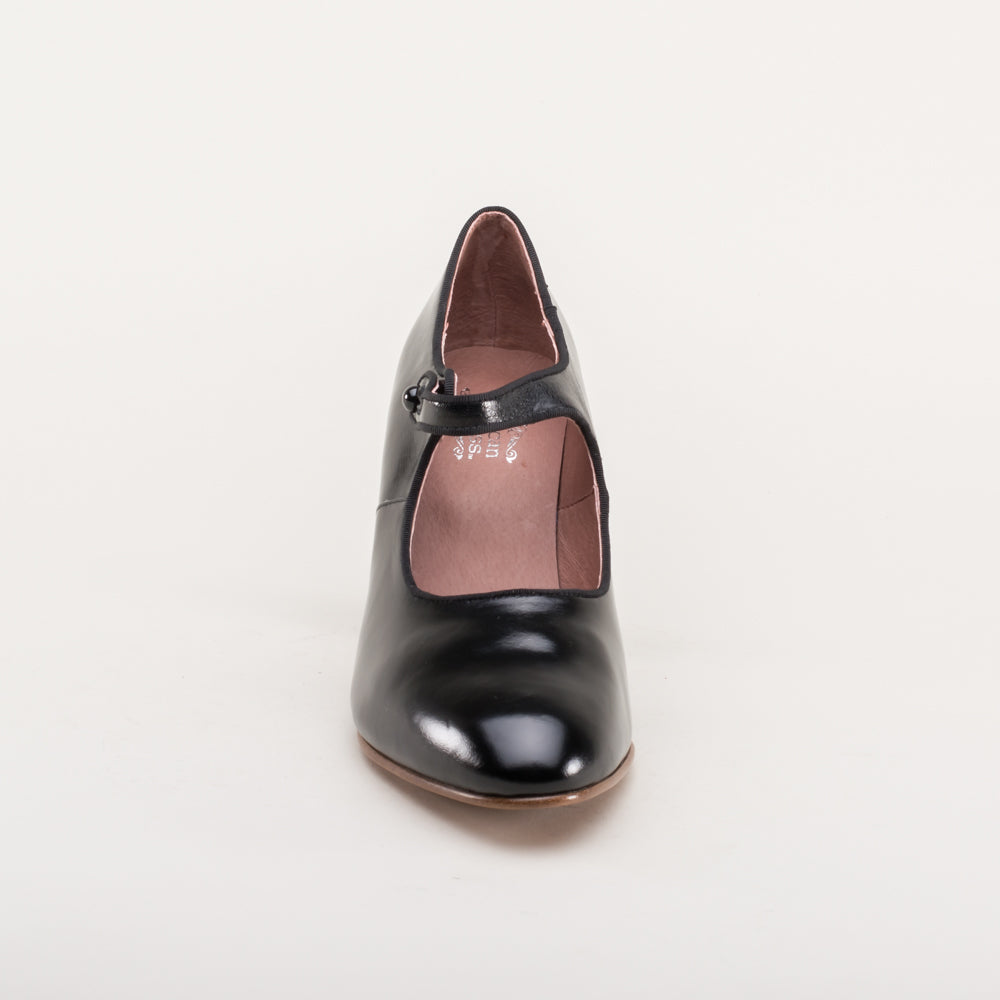 Anna May 1920s Mary Jane High Heels (Black)