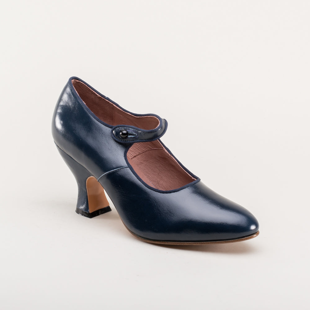 Anna May 1920s Mary Jane High Heels (Navy)