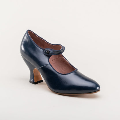 Anna May 1920s Mary Jane High Heels (Navy)