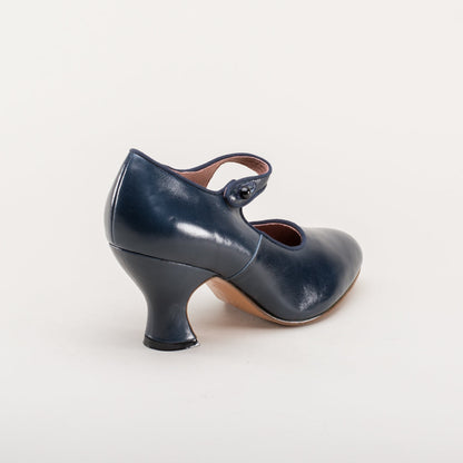 Anna May 1920s Mary Jane High Heels (Navy)