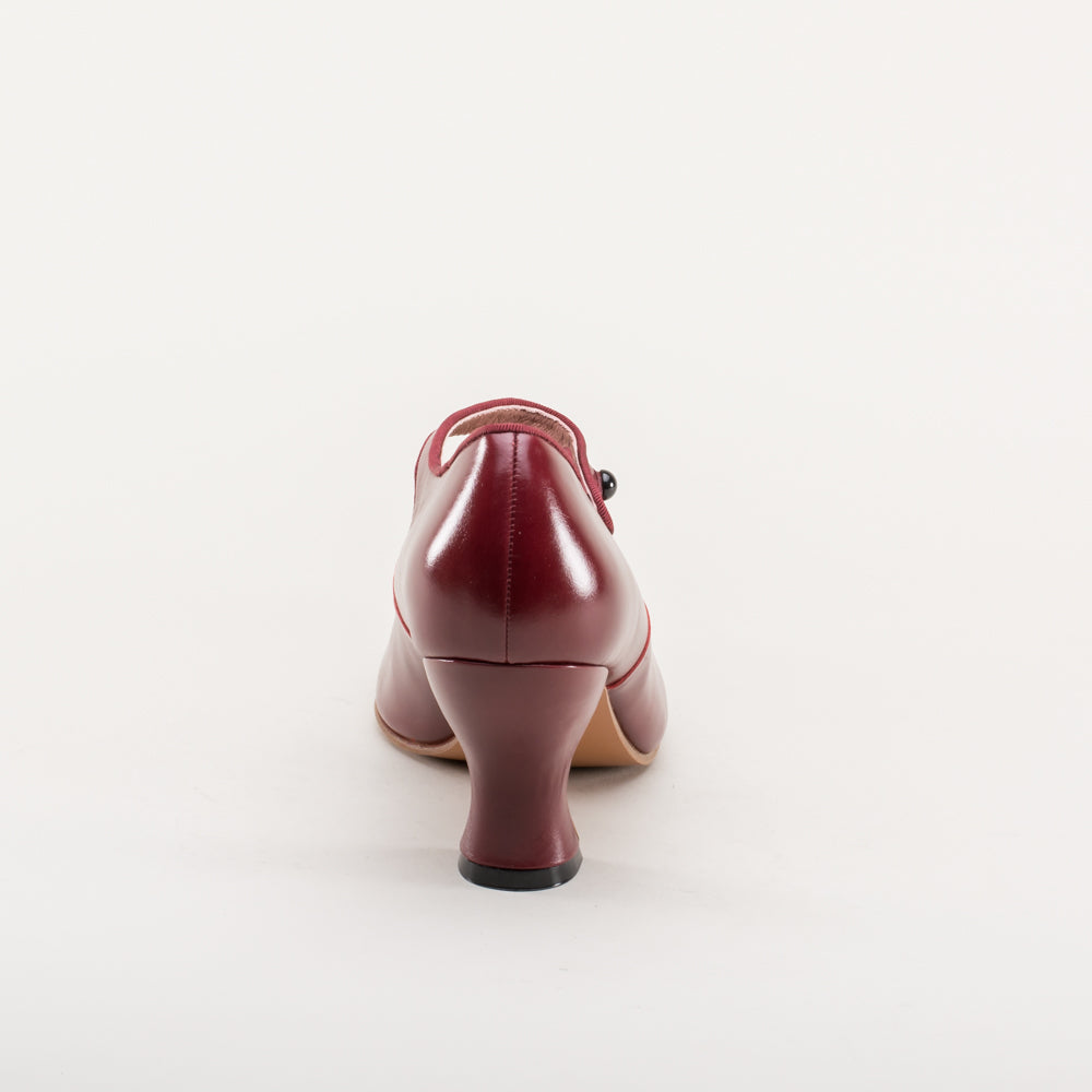 Anna May 1920s Mary Jane High Heels (Oxblood)