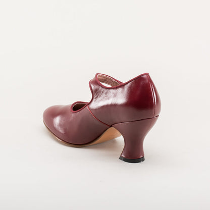 Anna May 1920s Mary Jane High Heels (Oxblood)