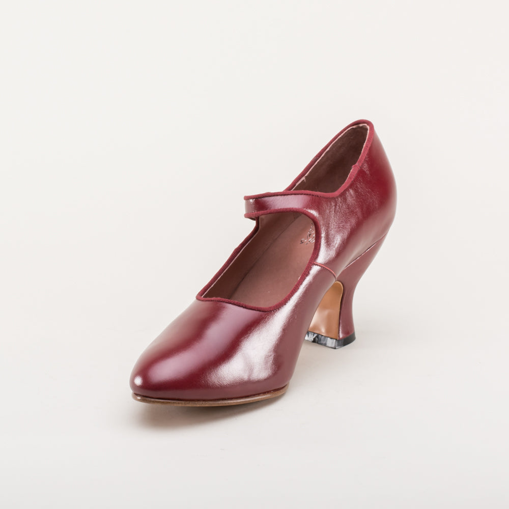 Anna May 1920s Mary Jane High Heels (Oxblood)