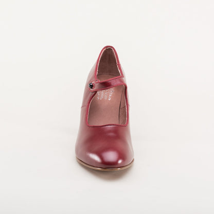 Anna May 1920s Mary Jane High Heels (Oxblood)