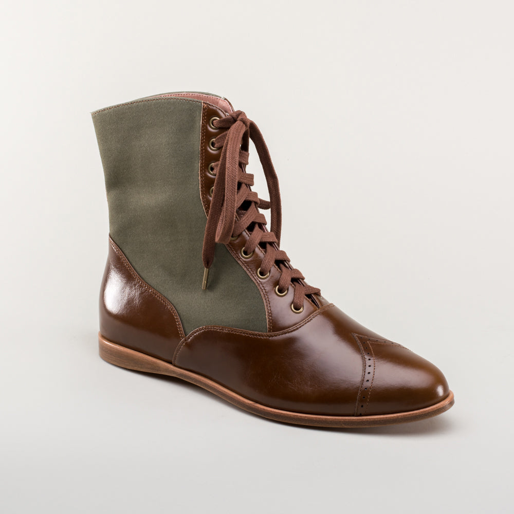 Anne Boots (Brown/Olive)