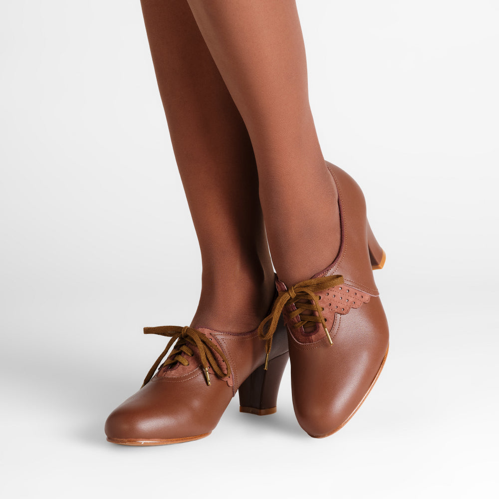 PRE-ORDER Annette Vintage Oxfords (Chestnut)