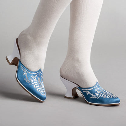 Antoinette 18th Century Mules (French Blue)
