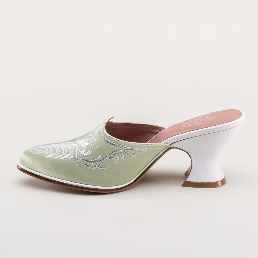 Antoinette 18th Century Mules (Green)