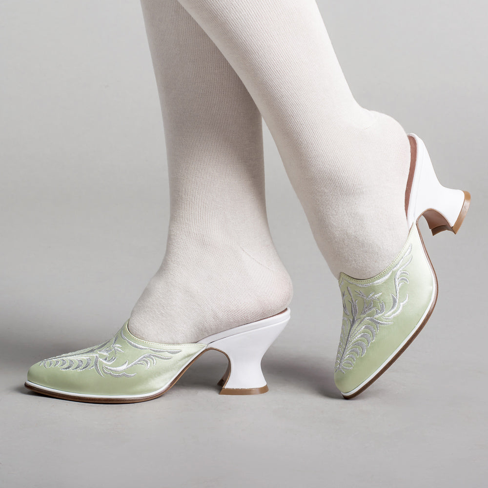 Antoinette 18th Century Mules (Green)