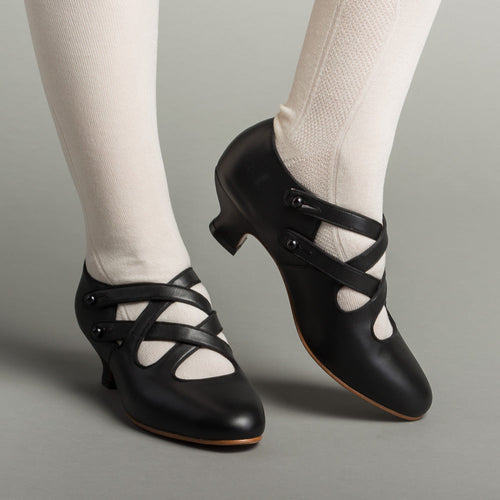 Astoria Edwardian Leather Shoes (Black)
