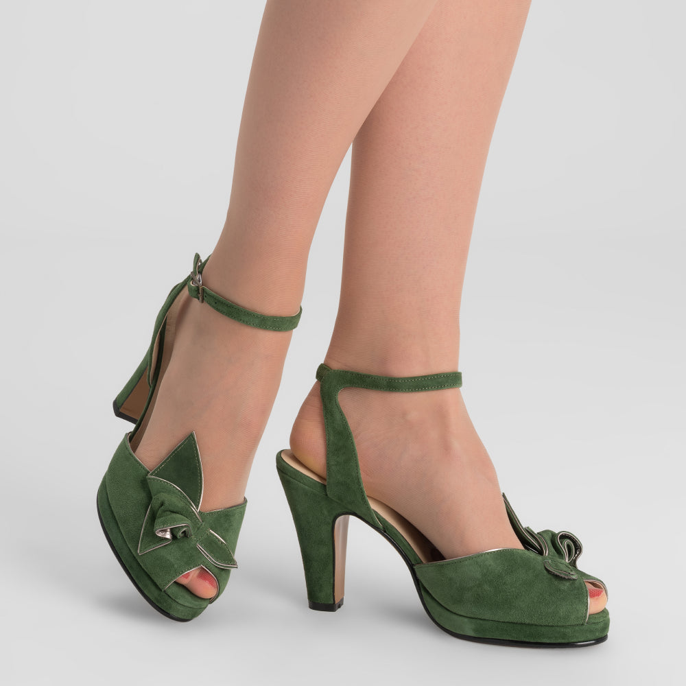 Ava Vintage Platforms (Leaf Green)