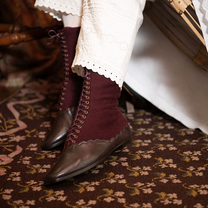 PRE-ORDER Balmoral Boots Wide (Espresso/Burgundy)