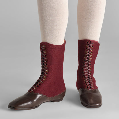 PRE-ORDER Balmoral Boots Wide (Espresso/Burgundy)