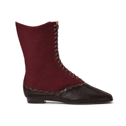 PRE-ORDER Balmoral Boots Wide (Espresso/Burgundy)