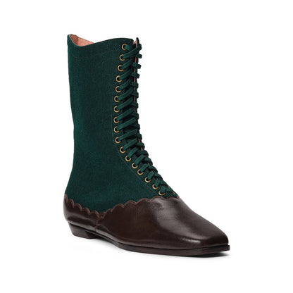 PRE-ORDER Balmoral Boots Wide (Espresso/Evergreen)