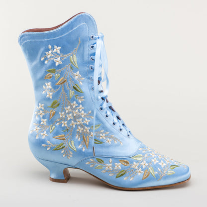 Flora Women's Embroidered Boots (Blue)
