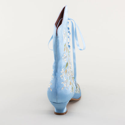 Flora Women's Embroidered Boots (Blue)
