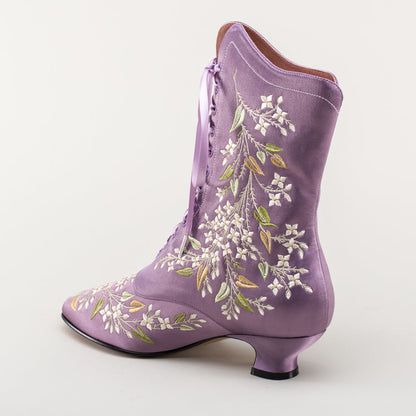 Flora Women's Embroidered Boots (Lavender)