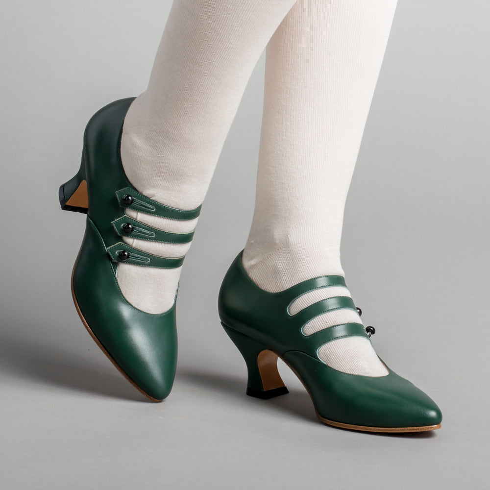 Bellatrix Edwardian Shoes (Green)