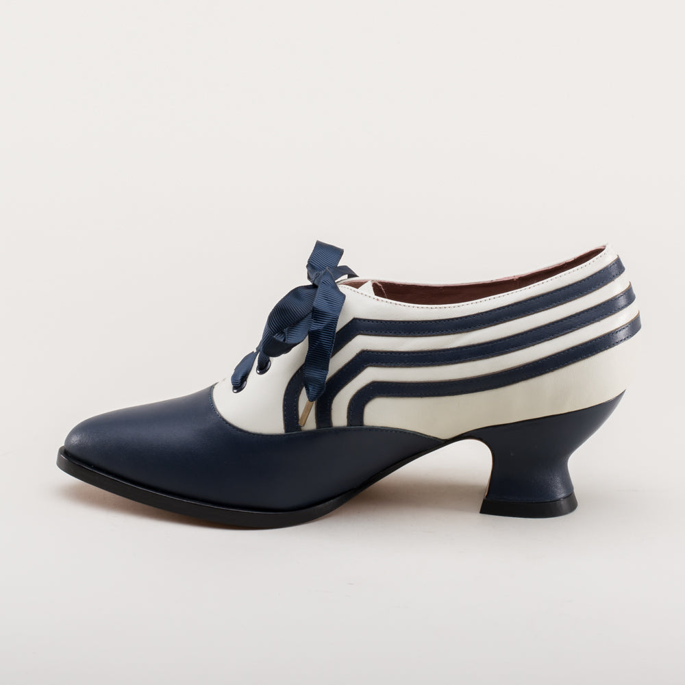 Bernadette Edwardian Oxfords (Navy/Ivory)