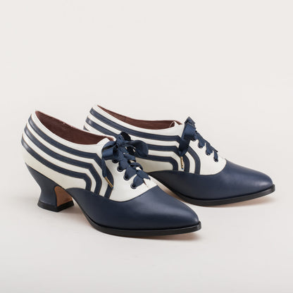Bernadette Edwardian Oxfords (Navy/Ivory)