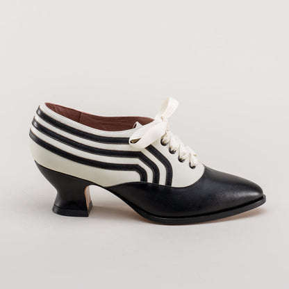 Bernadette Edwardian Oxfords (Ivory/Black)