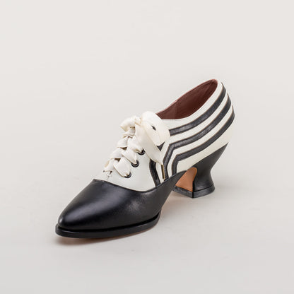Bernadette Edwardian Oxfords (Ivory/Black)