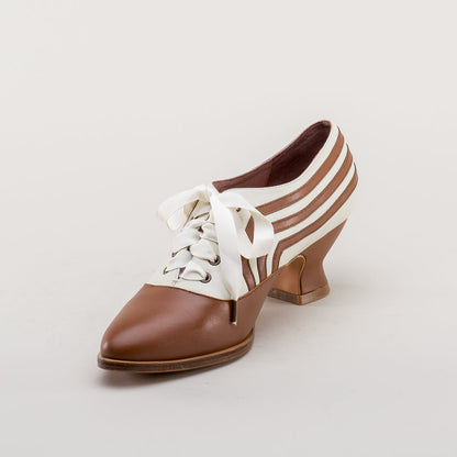 Bernadette Edwardian Oxfords (Tan/Ivory)