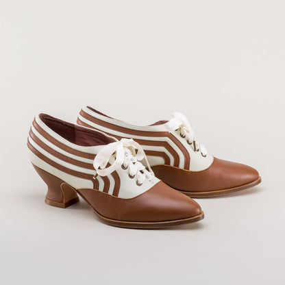 Bernadette Edwardian Oxfords (Tan/Ivory)