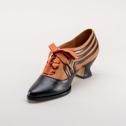 Bernadette Women's Edwardian Oxfords (Cognac/Black)