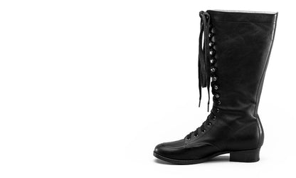 Bessie Vintage Aviator Boots (Black)