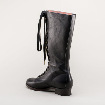 Bessie Vintage Aviator Boots Wide (Black)