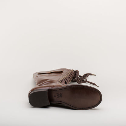 Bessie Vintage Aviator Boots (Brown)