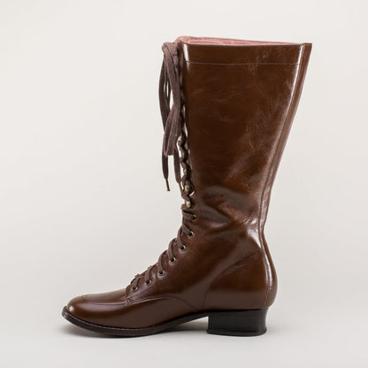 Bessie Vintage Aviator Boots Wide (Brown)