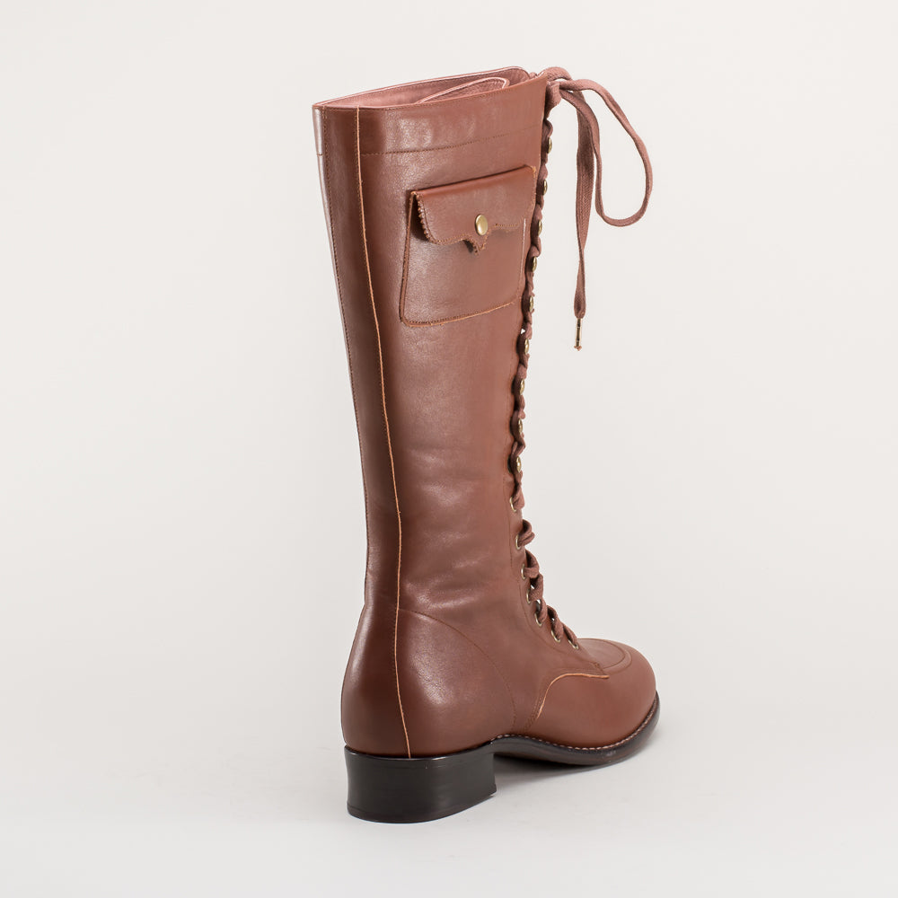Bessie Vintage Aviator Boots (Tan)